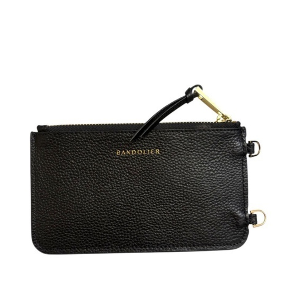 Bandolier black leather classic zip pouch